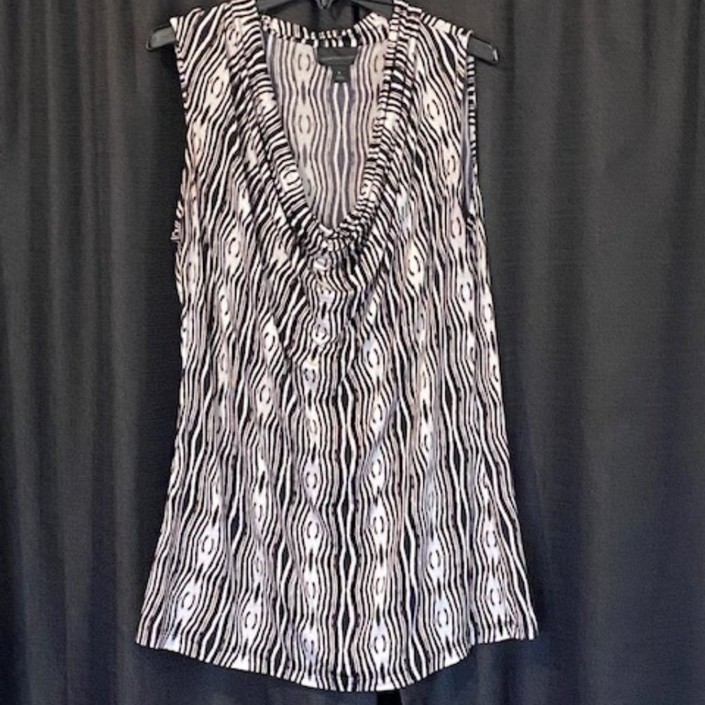 Worthington Sleeveless African Print Drape Neck L